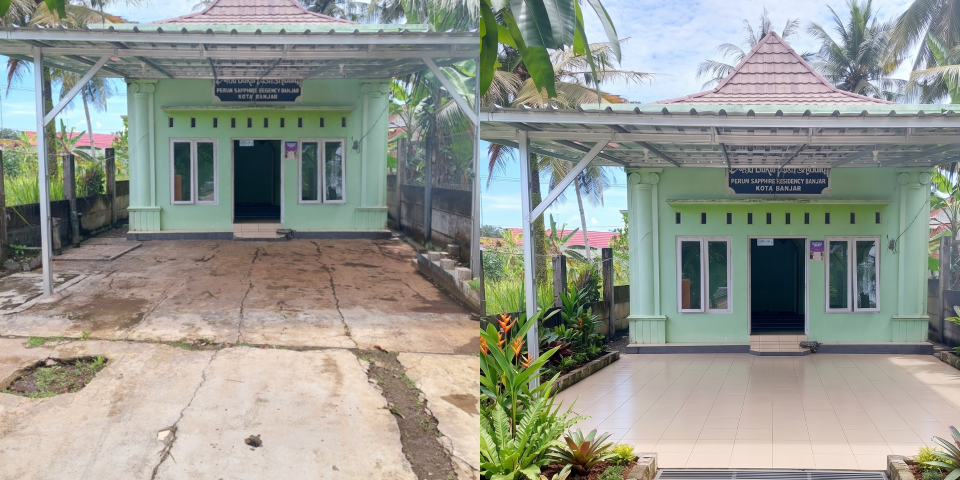 Pemasangan Keramaik Teras Masjid