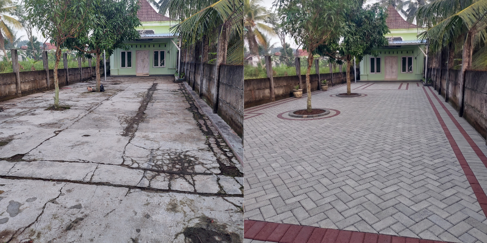 Pemasangan Paving Block Halam Masjid