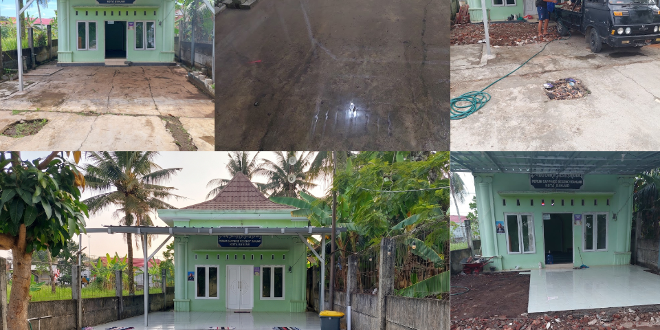 Pemasangan Keramaik Teras Masjid