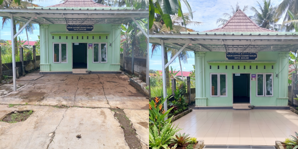 Pemasangan Keramaik Teras Masjid