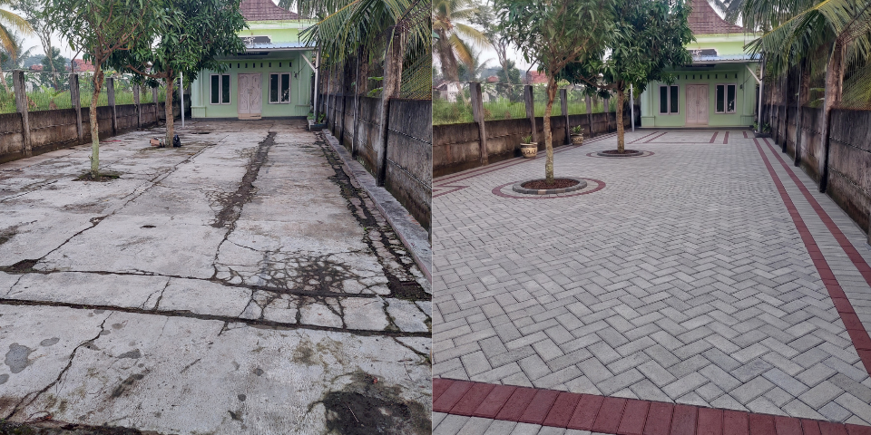 Pemasangan Paving Block Halam Masjid